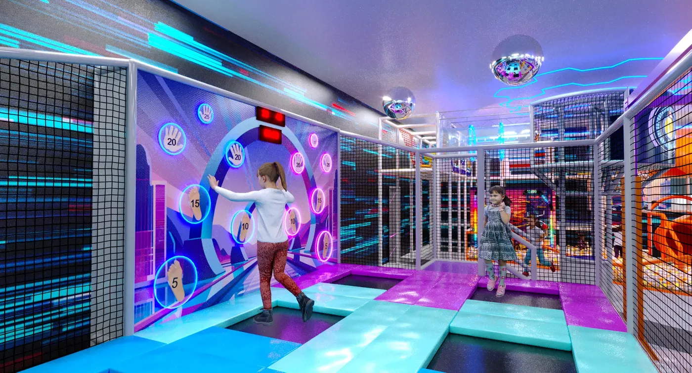 Интерактивная панель для батутных комплексов