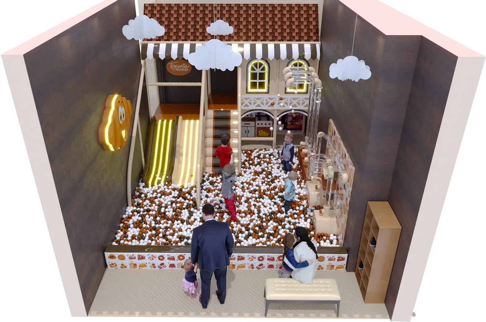 Детский игровой лабиринт для кафе «Пряничный домик»