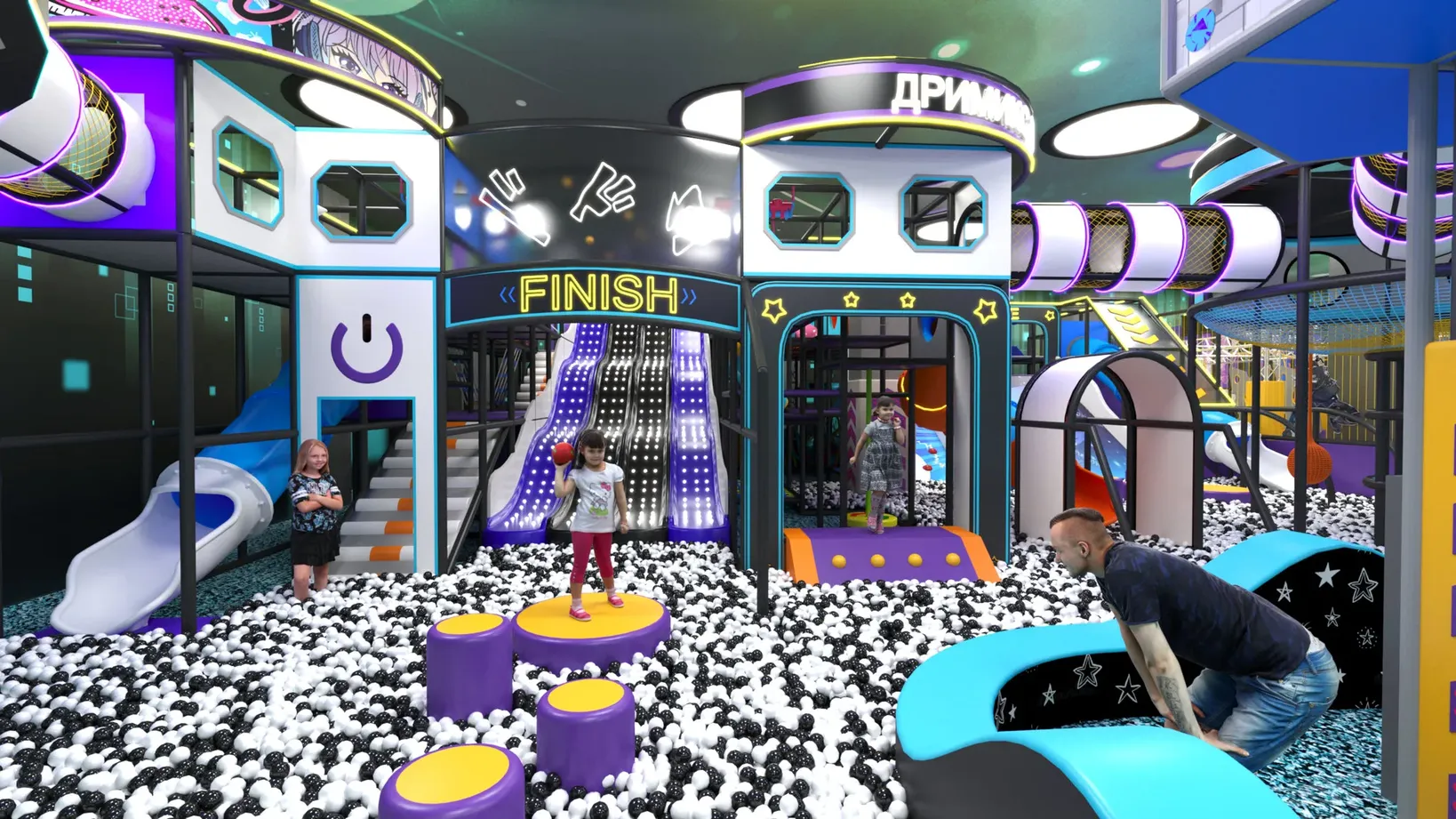 [2] В Самаре открылся развлекательный центр «Дримикс» — 850 м² космического киберпанка