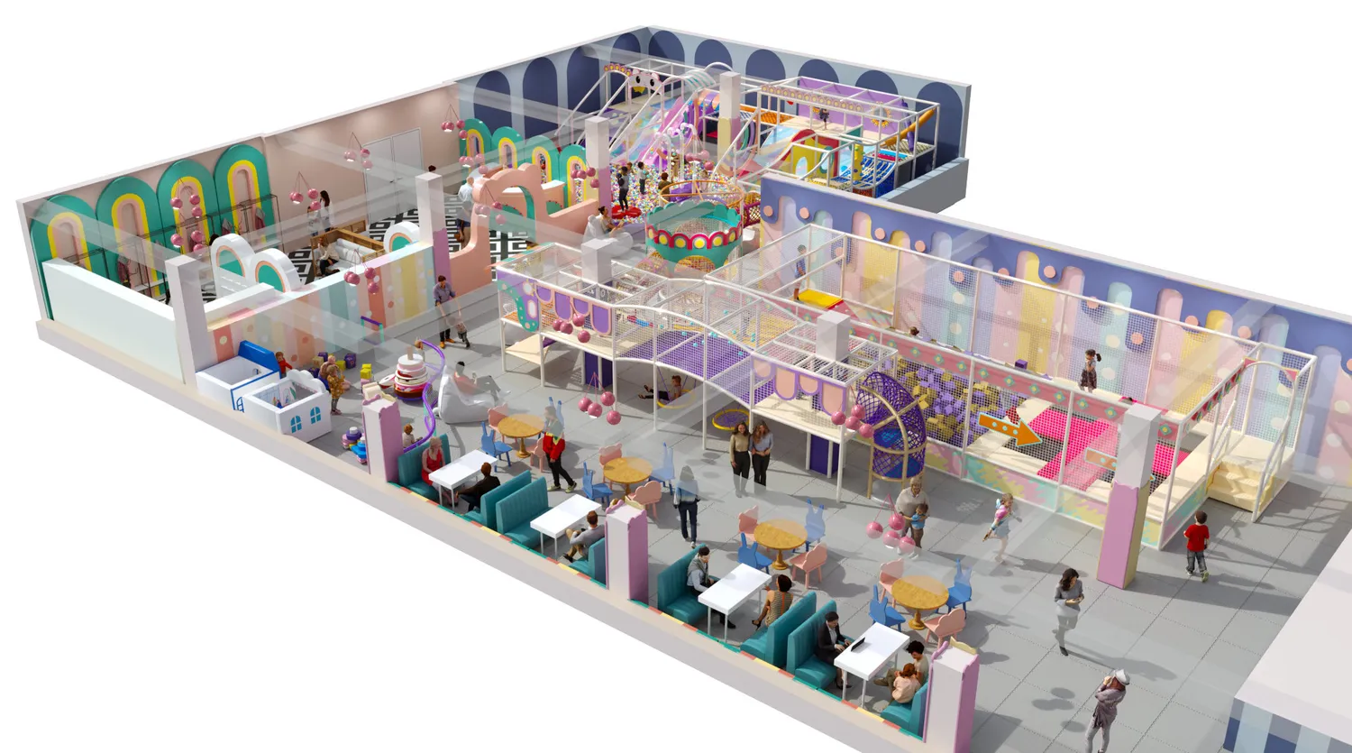 Детский развлекательный центр «Конфетти Парк» в стильном дизайне 