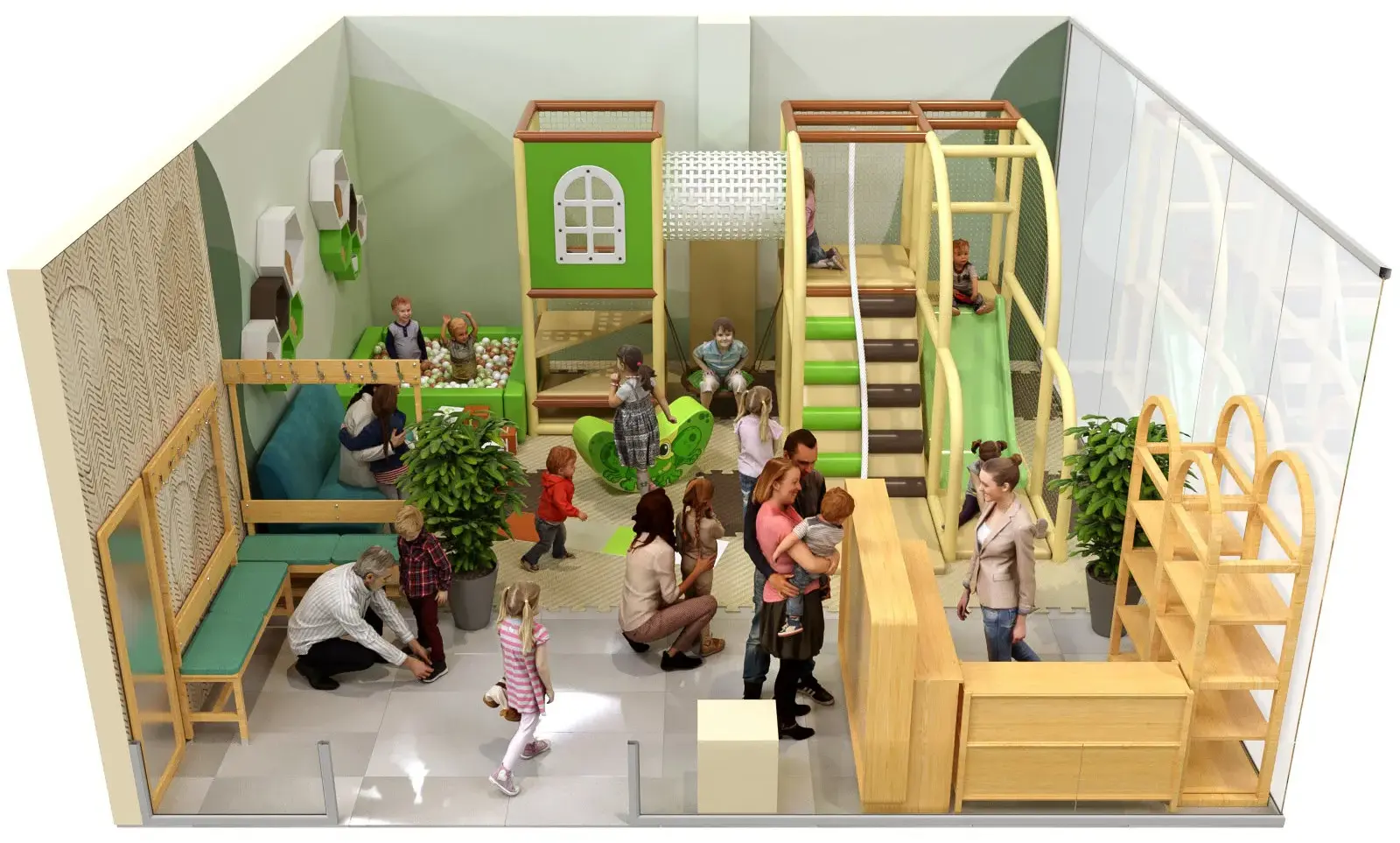 Детский игровой лабиринт для ресторана «Зелёный домик»