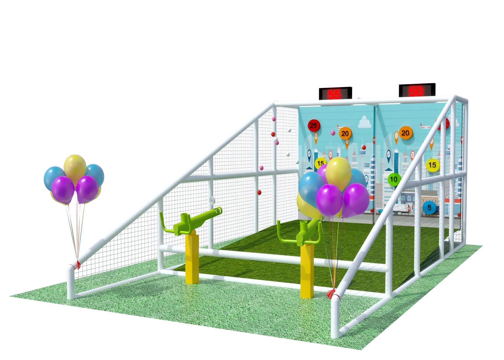 Интерактивная панель с воздушными пушками «Город»