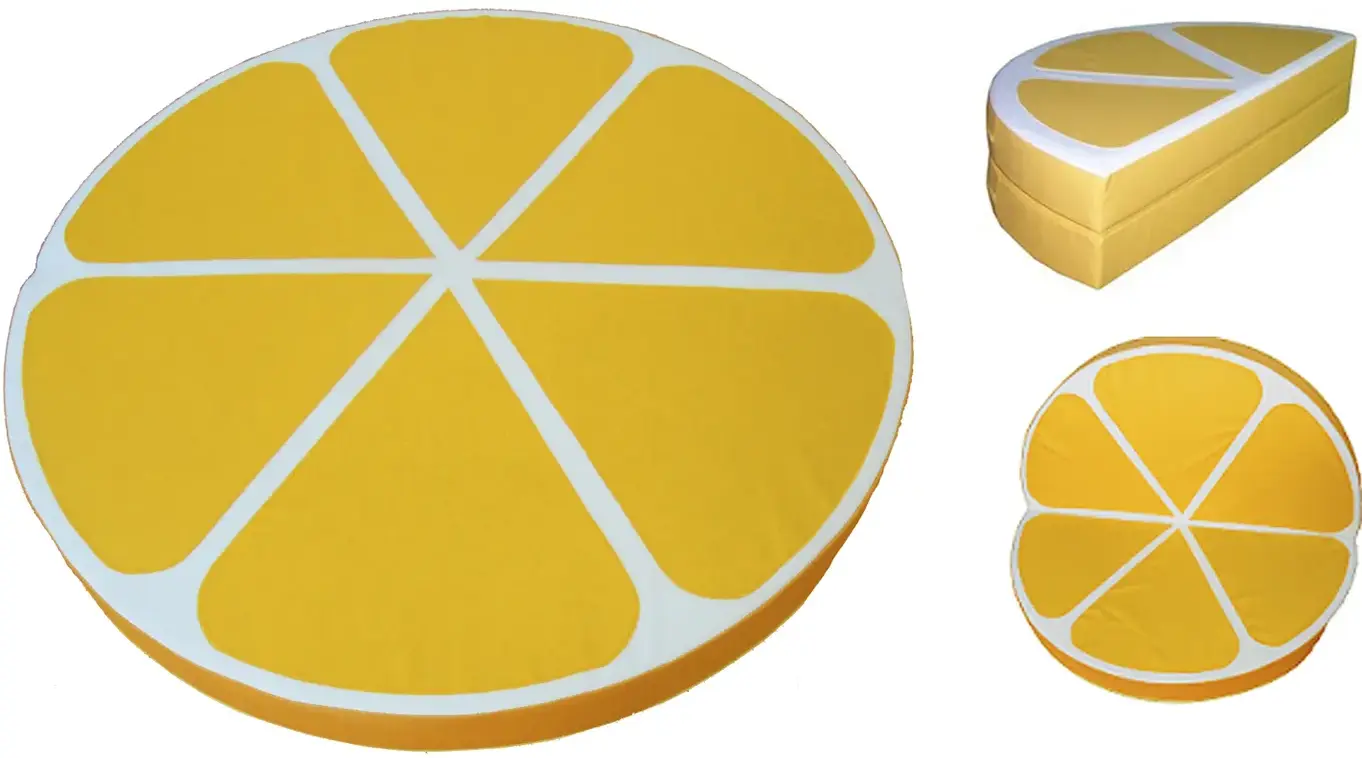 Мат круглый складной с аппликацией «Лимонная долька»