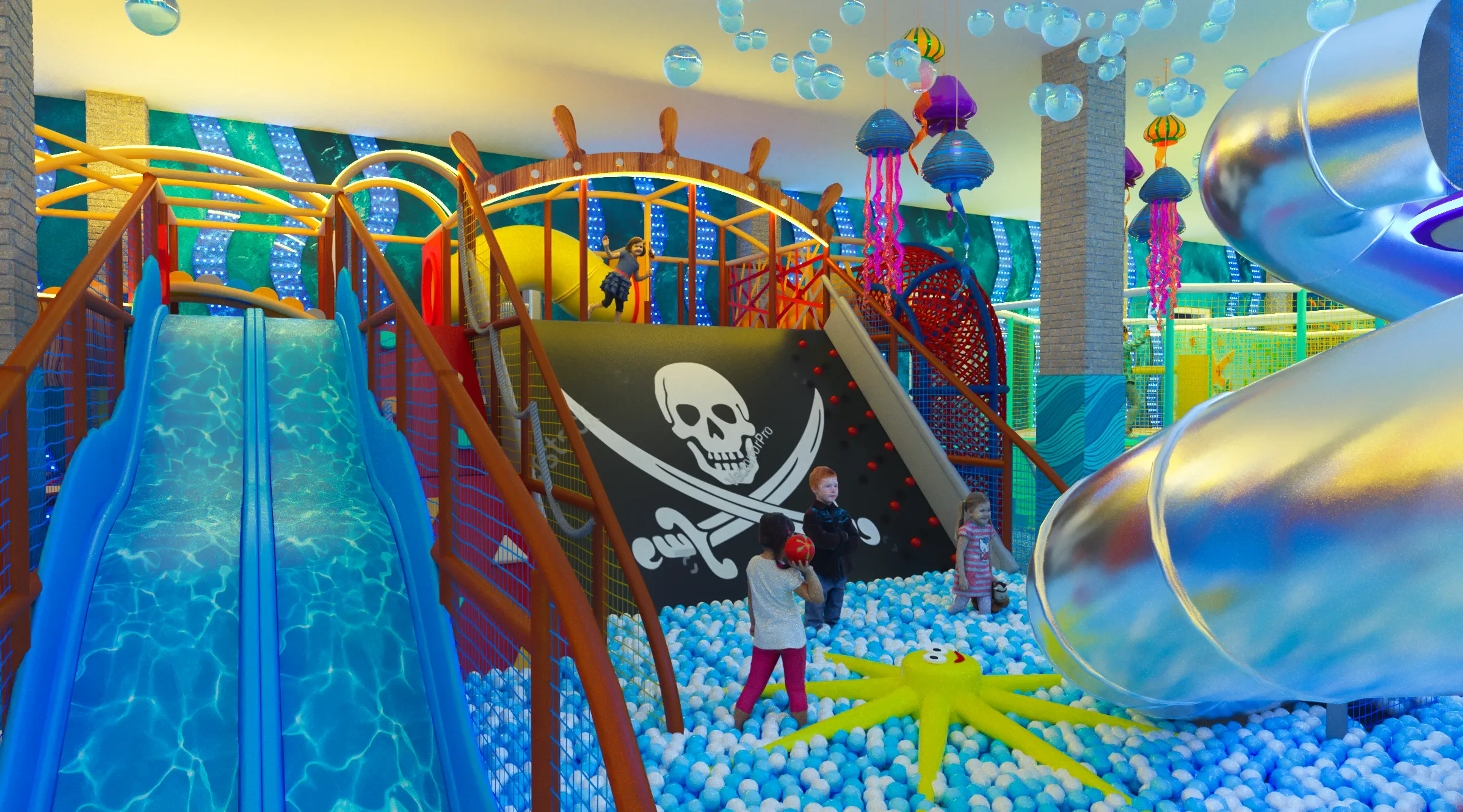 Детская двухскатная горка (Скат) из стеклопластика Н2400