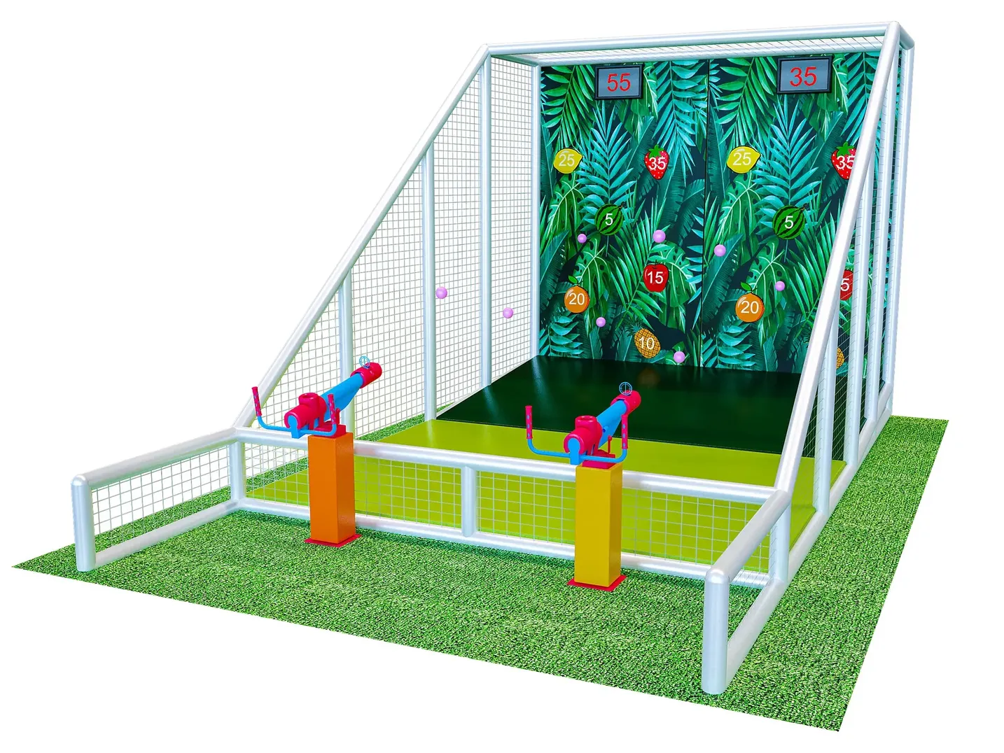 Интерактивная панель с воздушными пушками «Фрукты»