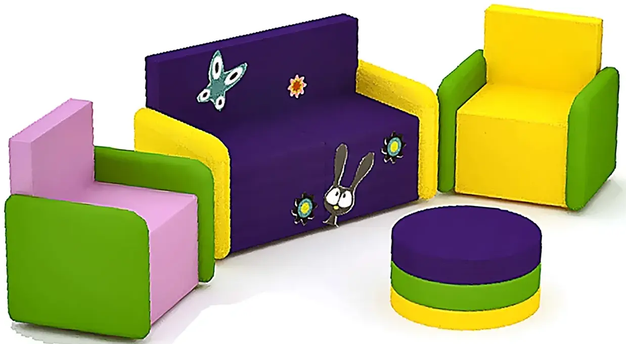 Комплект мягконабивной мебели с аппликацией