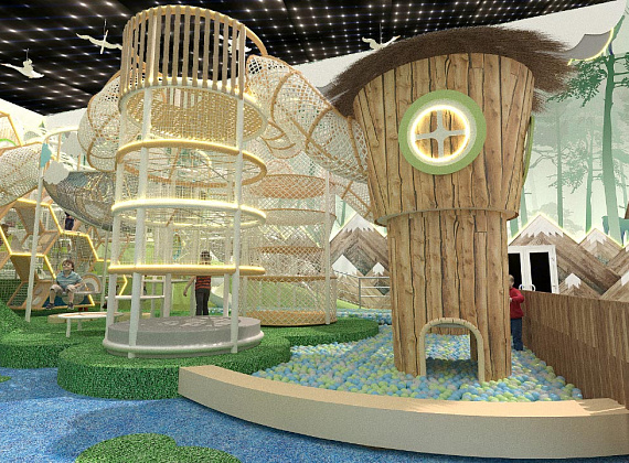 Детский центр в эко-стиле  500 м2 "Лесная деревня" Фото 1
