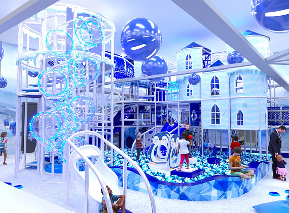 Детский игровой центр с подсветкой 600 м2 "Ледяной замок"