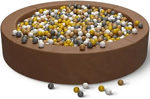 Сухой бассейн круглый с шариками «Коричневый»