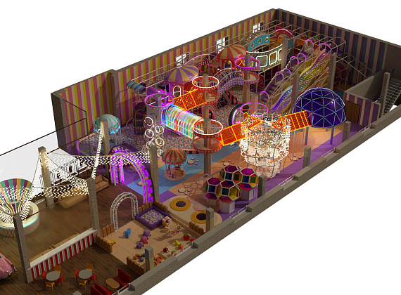 Детский игровой центр с подсветкой 550 м2 "Модерн" - стильный проект с подсветкой Фото 3