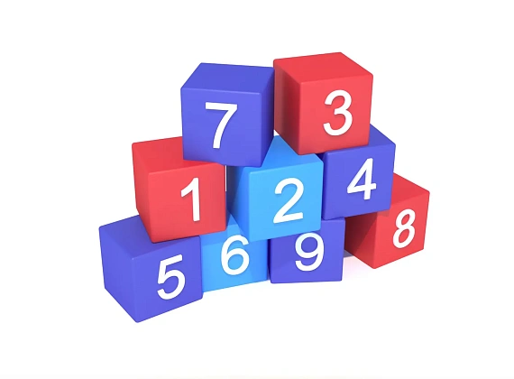 Набор кубиков Цифры, 10 деталей