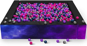 Квадратный сухой бассейн с УФ печатью «Космо»