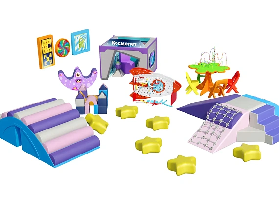Комплект мягких модулей для детского центра «Космик»