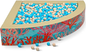 Cухой бассейн угловой с УФ печатью «Морской»