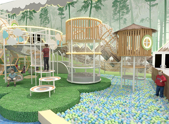 Детский центр в эко-стиле  500 м2 "Лесная деревня" Фото 3