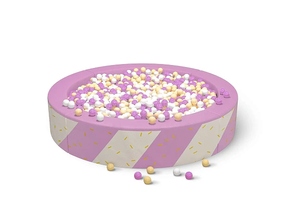 Сухой бассейн круглый с УФ печатью «Candy Rose»