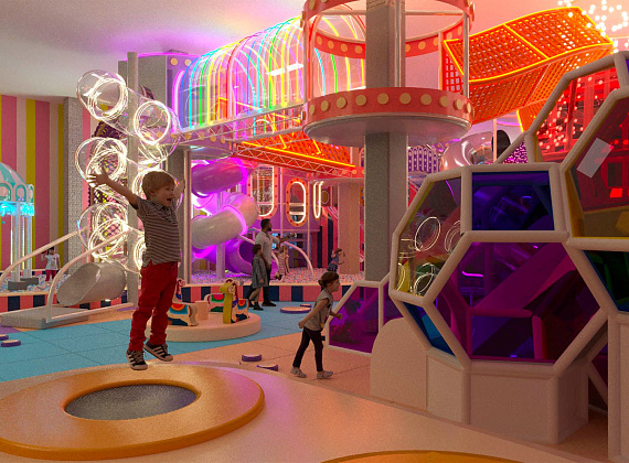 Детский игровой центр с подсветкой 550 м2 "Модерн" - стильный проект с подсветкой Фото 6