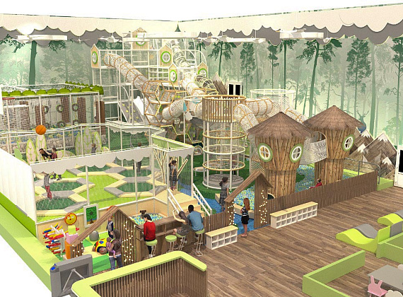 Детский центр в эко-стиле  500 м2 "Лесная деревня"