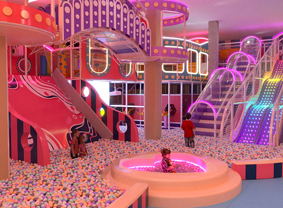 Детский игровой центр с подсветкой 550 м2 "Модерн" - стильный проект с подсветкой Фото 2