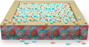 Cухой бассейн квадратный с УФ печатью «Морской»
