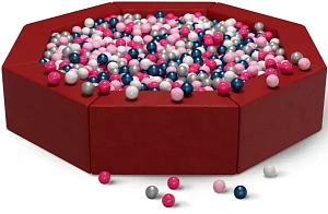 Сухой бассейн восьмигранник «Бордовый»