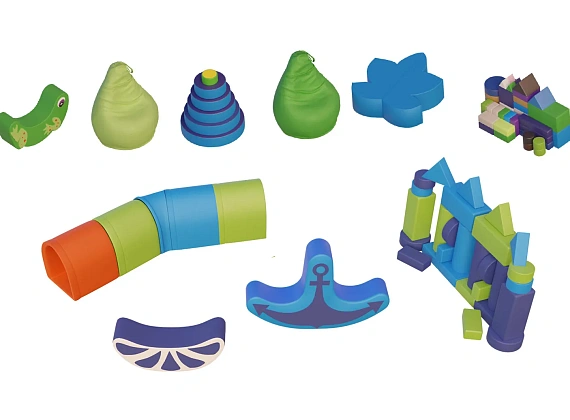 Комплект мягких модулей для детского центра «Риф»