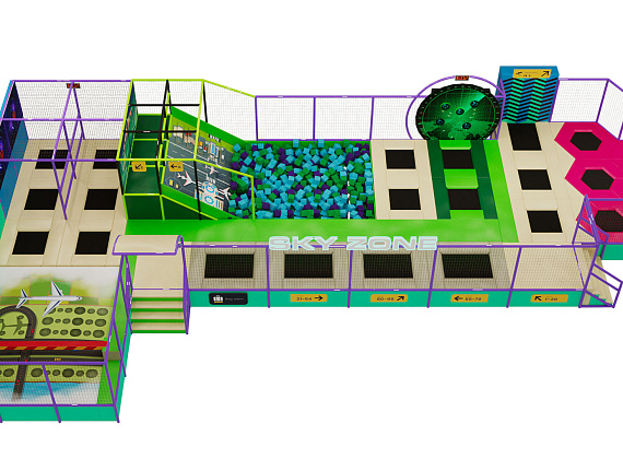 Батутный комплекс 300 м2 Sky zone