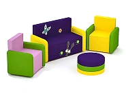 Комплект мягконабивной мебели с аппликацией