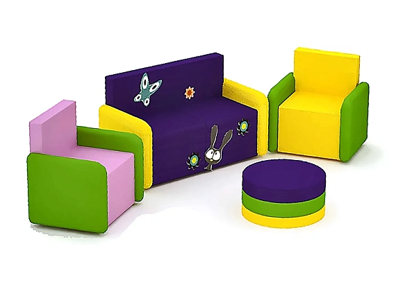 Комплект мягконабивной мебели с аппликацией