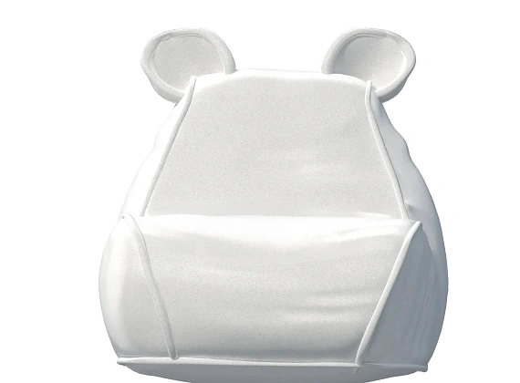 Белое кресло из велюра «Мышонок» Фото 1