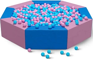 Сухой бассейн восьмигранник двухцветный «Голубой»