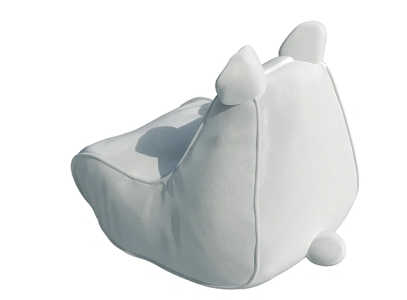 Белое кресло из велюра «Мышонок» Фото 3