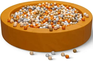 Сухой бассейн круглый с шариками «Оранжевый»