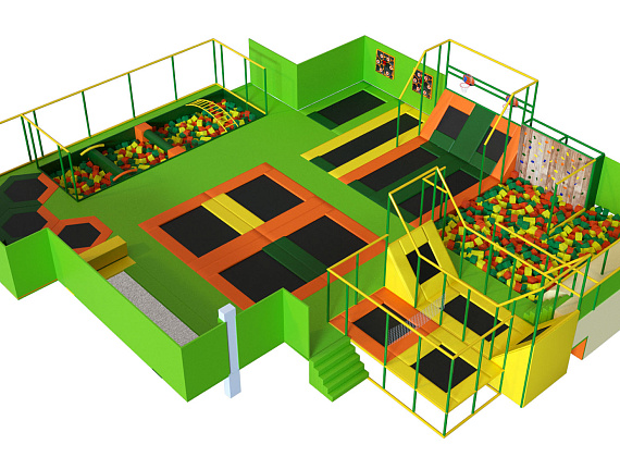 Батутный комплекс 300 м2 «Извержение вулкана»