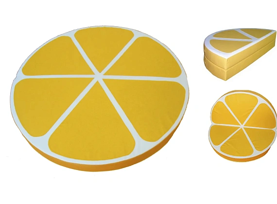 Мат круглый складной с аппликацией «Лимонная долька»