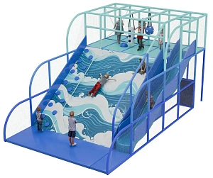 Косогор «Волна» с горкой из стеклопластика