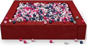 Cухой бассейн квадратный «Бордовый»