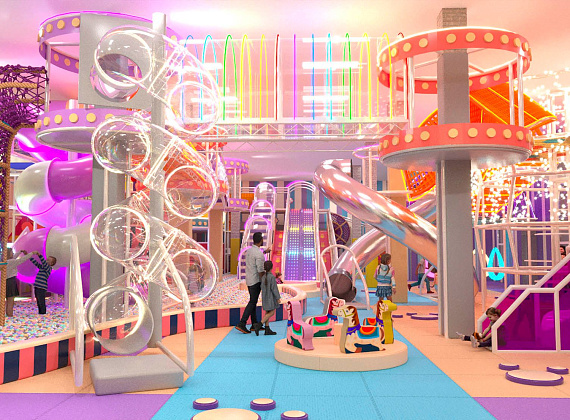 Детский игровой центр с подсветкой 550 м2 "Модерн" - стильный проект с подсветкой Фото 8