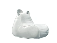 Белое кресло из велюра «Мышонок»