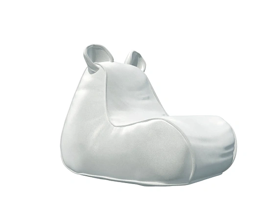 Белое кресло из велюра «Мышонок»