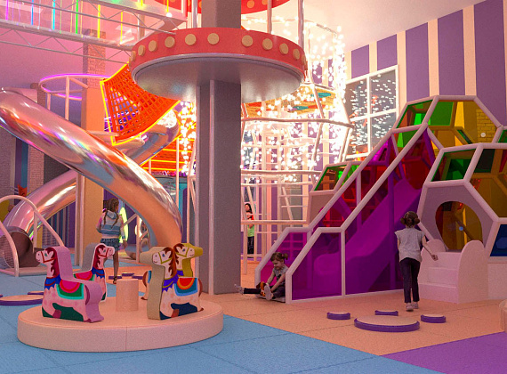 Детский игровой центр с подсветкой 550 м2 "Модерн" - стильный проект с подсветкой Фото 9