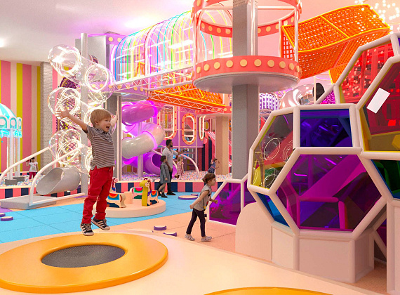 Детский игровой центр с подсветкой 550 м2 "Модерн" - стильный проект с подсветкой Фото 5