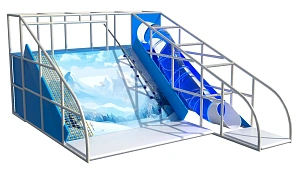 Косогор «Снежик» с прозрачной горкой с подсветкой