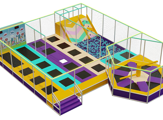 Батутный комплекс 200 м2 «Мегаполис»