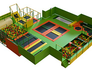 Батутный комплекс 300 м2 «Извержение вулкана» Фото 1