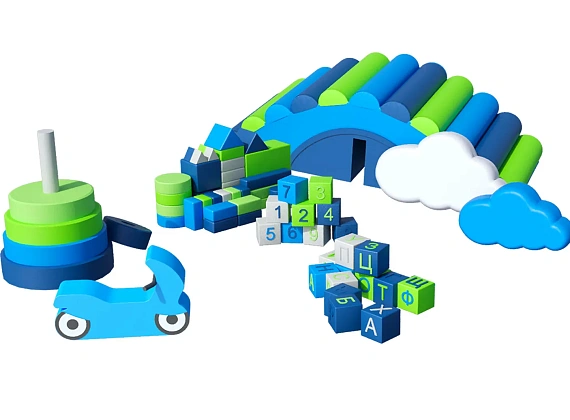 Комплект мягких модулей для детского центра «Скай-Сити»