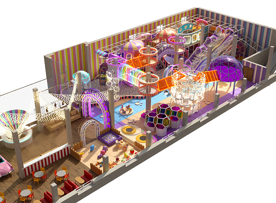 Детский игровой центр с подсветкой 550 м2 "Модерн" - стильный проект с подсветкой Фото 1