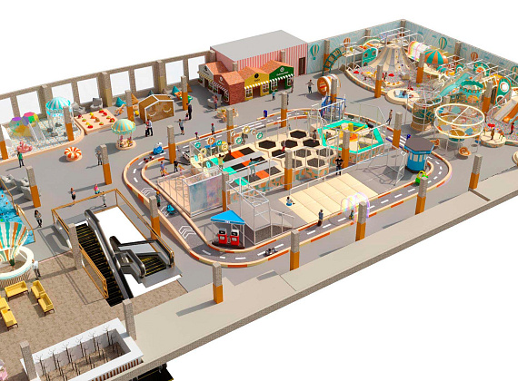 Детский игровой центр с подсветкой 1500 м2 "Лазурный берег"