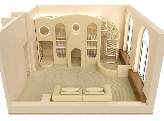 Детский игровой лабиринт для ресторана «Облака и арки»