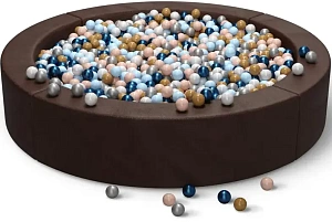 Сухой бассейн круглый с шариками «Темно-коричневый»